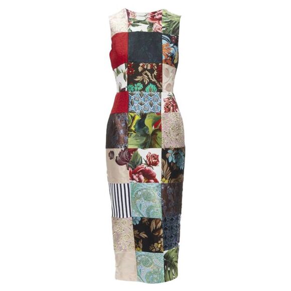 Dolce Gabbana Vintage Dresses & Skirts - Pre Loved Dolce Gabbana Vintage Patchwork Slim Dress Women multicolor |